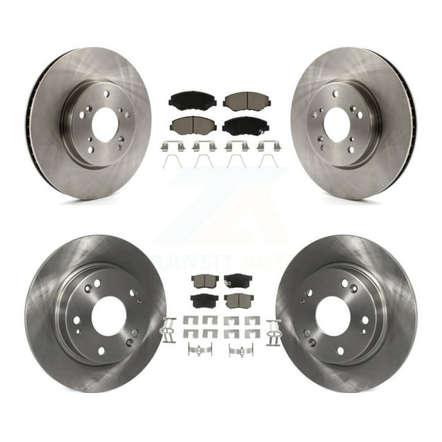 CMX Front Rear Disc Brake Rotors and Ceramic Pads Kit for Car 2015 Honda Civic EX with Coupe Manual transmission K8C-101497