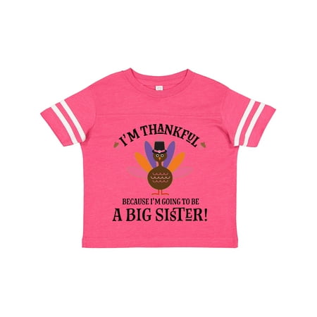 

Inktastic Big Sister Thanksgiving Announcement Gift Toddler Toddler Girl T-Shirt