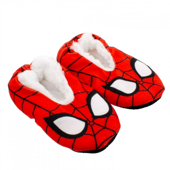 Spider-Man Mask Fuzzy Babba Kid's Slippers-Size 11-12