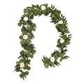 thumbnail image 2 of Artificial Green Leaf Wreath | Decorative Faux Rattan Garland | Realistic Plastic Vine Simulation | Lifelike Foliage | Long-Lasting Fresh Look | 1 Piece | 200cm Length | Home Decor Trim, 2 of 6
