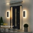 thumbnail image 2 of Ralbay 11.8In Outdoor Wall Light Black LED Exterior Wall Sconce IP65 Waterproof 3000K Indoor Outdoor Wall Mount Lighting for Porch Front Door(Extra Wide), 2 of 5