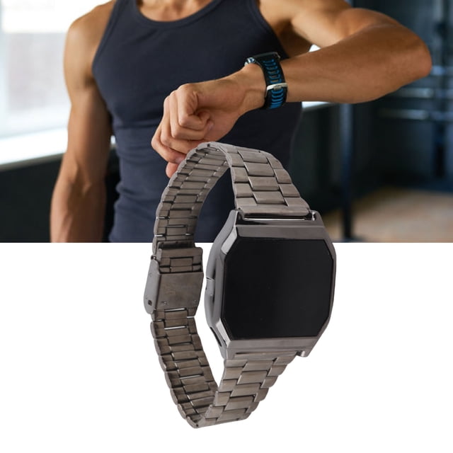ROLOJ LED, RELOJ Deportivo Digital Con Pantalla Tactil Conarma Aarma, Cronógrafo, Función de Luz Nocturna, Correa de Acero inoxidable, Para Uso Diario, Reloj, LED, Roloj