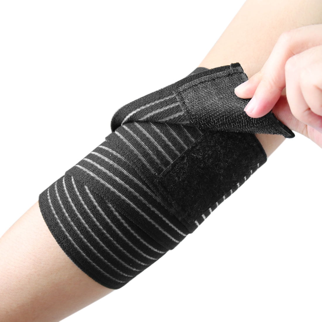 Universal Black Elastic Elbow Support Wrap Bandage Brace Sprain Joint
