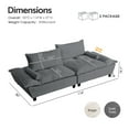 thumbnail image 6 of Advwin 114" Oversized Sectional Sofa, Luxury Sailboat Cloud Couch with Adjustable Depth, Convertible Sofa Bed with Extra Deep Seats & Wide Armrests for Living Room, Dark Gray, 6 of 13