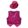 thumbnail image 4 of Yeahdor Kids Boys Glittery Sequins Waistcoat Vest with Hat for Hip Hop Jazz Dance Stage Performance, 4 of 7