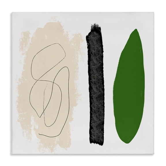 Stupell Industries Modern Modern Abstract Nature Study Shape Collage Green Beige Canvas Art, 24 x 24, by Bellassai Art