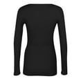 thumbnail image 6 of CCRFTGI Black Shirt Womens Long Sleeve Thermal Sherpa Lined Shirt Base Layer Stretch Fitted Slim Fit Underwear Shirt Fall Winter Cold Weather Crewneck Blouse Black 2XL, 6 of 8