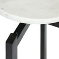 thumbnail image 3 of Kate and Laurel Moxley Modern Round Side Table, 12 x 12 x 24, White and Black, Marble End Table, 3 of 7