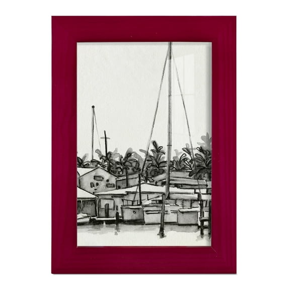 Neutral Tropics III - Framed Print w/glass - Cherry Red