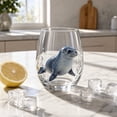 thumbnail image 4 of SLYNSHome Stemless Wine Glass Sea Animals Printed Design, Clear Coastal Nautical Tumbler For Wine Water, Ocean Lover Home Bar Decor, 4 of 5