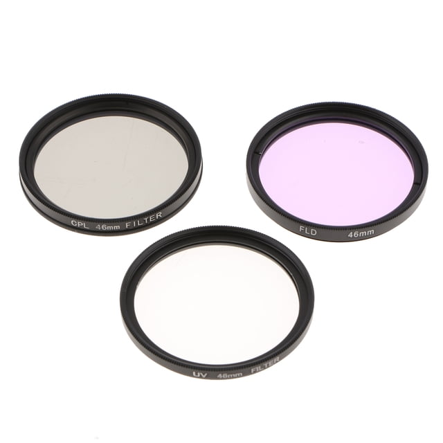 Kit de filtro de 3 piezas con revestimiento múltiple (UV-CPL-FLD) para lentes de cámaras DSLR 46mm Sunnimix Filtros de lente de cámara 55mm