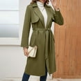 thumbnail image 2 of Niaviben Suede Jacket Women's Long Trench Coat Lapel Coat Women Shirts Casual Women Jackets Womens Jackets Casual Women's Jacket Army Green L, 2 of 8