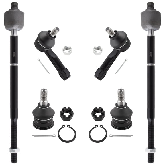 BOXI 6pc Front Lower Ball Joints Outer Inner Tie Rod Ends Fit for Nissan Sentra 2000 2001 2002 2003 2004 2005 2006 / K90434 ES2814 EV380