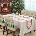 thumbnail image 4 of Vintage Christmas Chair Covers Set of 1 Green Cartoon Pine Leaf Merry Christmas Linen Chair Back Covers Stretch Removable Washable Slipcovers Protector for Dining Room Kitchen Party Decor, 4 of 5