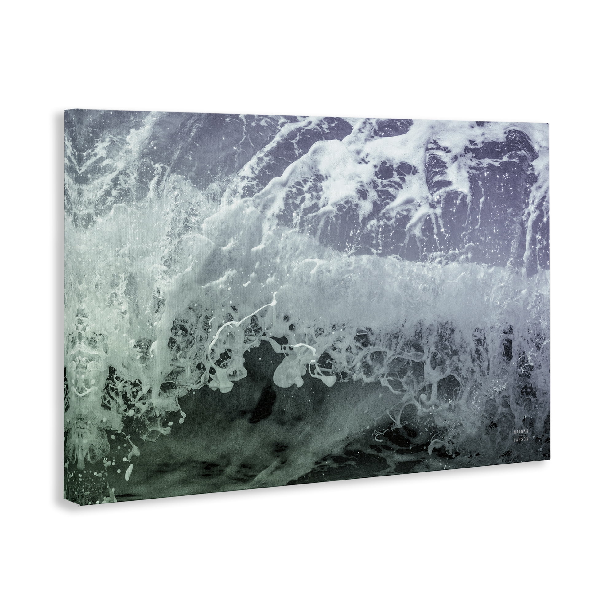 Stupell Industries Splashing Blue Waves Landscape Photography Gallery Wrapped Canvas Art Print Wall Art, 30 x 20