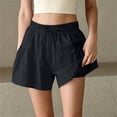 thumbnail image 2 of Shorts for Women 2 in 1 Athletic Shorts Elastic Drawstring Loose Quick Dry Running Workout Skort Pants with Pockets, 2 of 7