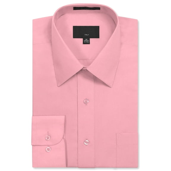 Allsense Men's Regular-Fit Long-Sleeve Dress Shirt, Pink, Large