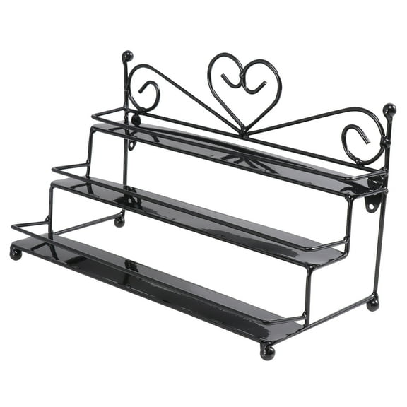 Zcyifa Nail Polish Organizer Metal Nail Polish Organizer Holder Table Nail Posh Dispaly Organizing Rack (Black)