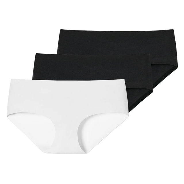 SCHIESSER panty para damas, paquete de 3 - Algodón invisible, sin costuras, paquete de ventajas Negro/Negro/Blanco XL (X-Large)