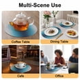 thumbnail image 2 of Blue Teal Grey Ombre Round 13 Inch Placemats Set of 2, Farmhouse Gradient Minimalist HeatResistant Non Slip Place Mats for Dining Table, Wipeable Braided Kitchen Table Mats for Housewarming, 2 of 9
