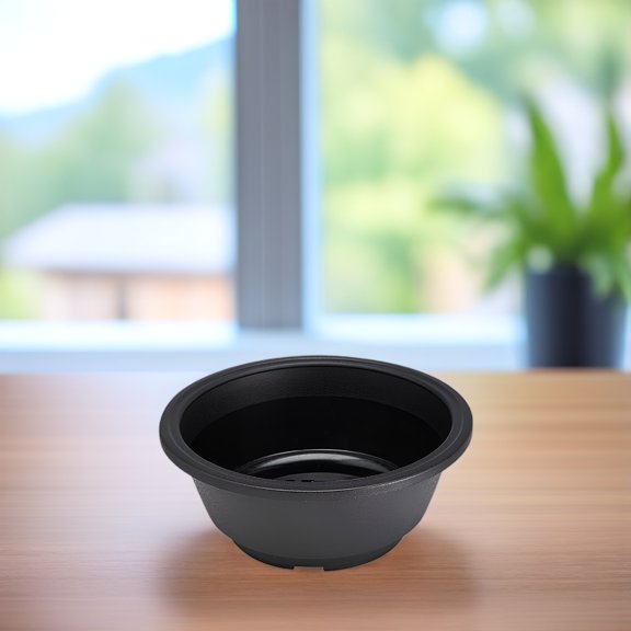 Mobestech 6Pcs Black Plastic Flower Holder Pot Durable Planter Container for Home Decoration