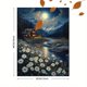 thumbnail image 3 of Qisvanset 12x16 Inch Moon Daisy Meadow Canvas Wall Art, Ethereal Night Nature Scenery Tranquil Home Decor, 3 of 8