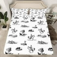 thumbnail image 2 of Manfei Vintage Cowboys Full Size Sheets,Retro Farm Windmill Bed Sheets,Rustic Farmhouse Cow Sheet Sets For Teens,Breathable Home Decor,4pcs, 2 of 7
