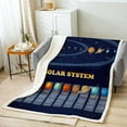 thumbnail image 2 of Solar System Blanket Universe Themed Bedroom Decor Throw Blanket,Outer Space Fleece Blanket for Teens Blue Space Galaxy Starry Sky Fuzzy Blanket Planet Print Sherpa Blanket 40"x50", 2 of 6