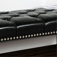 thumbnail image 5 of Bedroom & Entryway Upholstered Wooden Base Bench - Comfortable Seat With Full Sponge Filling. Construction Solid Wood Frame And Birch Legs. Soft Pu Material. 61.77"w X 19.84"d 18.08"h. Black Bench., 5 of 7