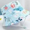 thumbnail image 4 of LIIPEE Girls Boys Sun Cap Cartoon Printed Adjustable Strap Bucket Wide Brim Hat Protection Caps Comfort Beach Hats,Sky Blue,2-5 Years, 4 of 5