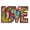 Love, variant on Dan Morris Peace Sign Patch - Embroidery Iron-On Backing Sew-On Patch - 4" x 1.6"