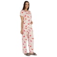thumbnail image 2 of Inkmeso 2 Pcs Printed Short Sleeves Nightwear Set For Womens Top And Pajama Sleepwear Cotton PJ Sets, 2 of 7