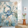 thumbnail image 4 of Shower Curtains for Bathroom, Coastal Crab Waterproof Fabric Shower Curtain, Vintage Summer Beach Coral Ocean Decorative Bathroom Curtain for Bathtub, 72"x72", No Hooks Included, 4 of 9