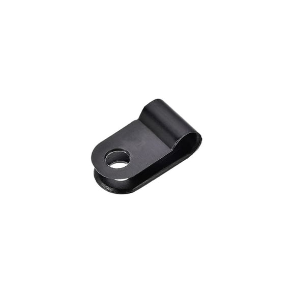 Cable Clips Wire Holder R Type Clamp Fastener 5.3mm for Home Office Cords Management Black 100Pcs
