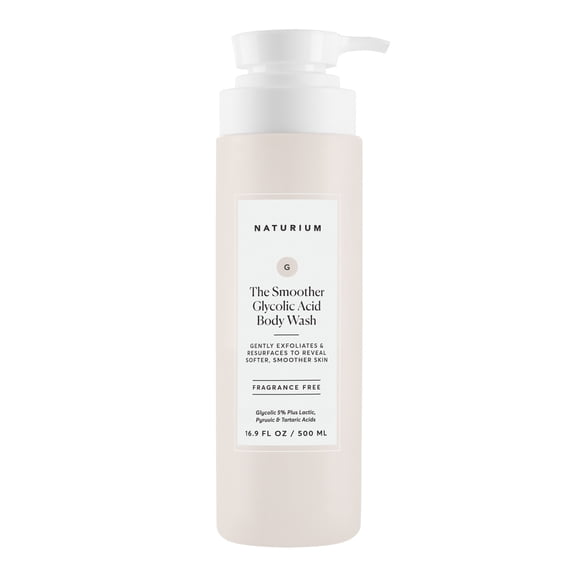 Naturium The Smoother Glycolic Acid Exfoliating Body Wash, Soft Smoothing Cleanser, 16.9 fl oz