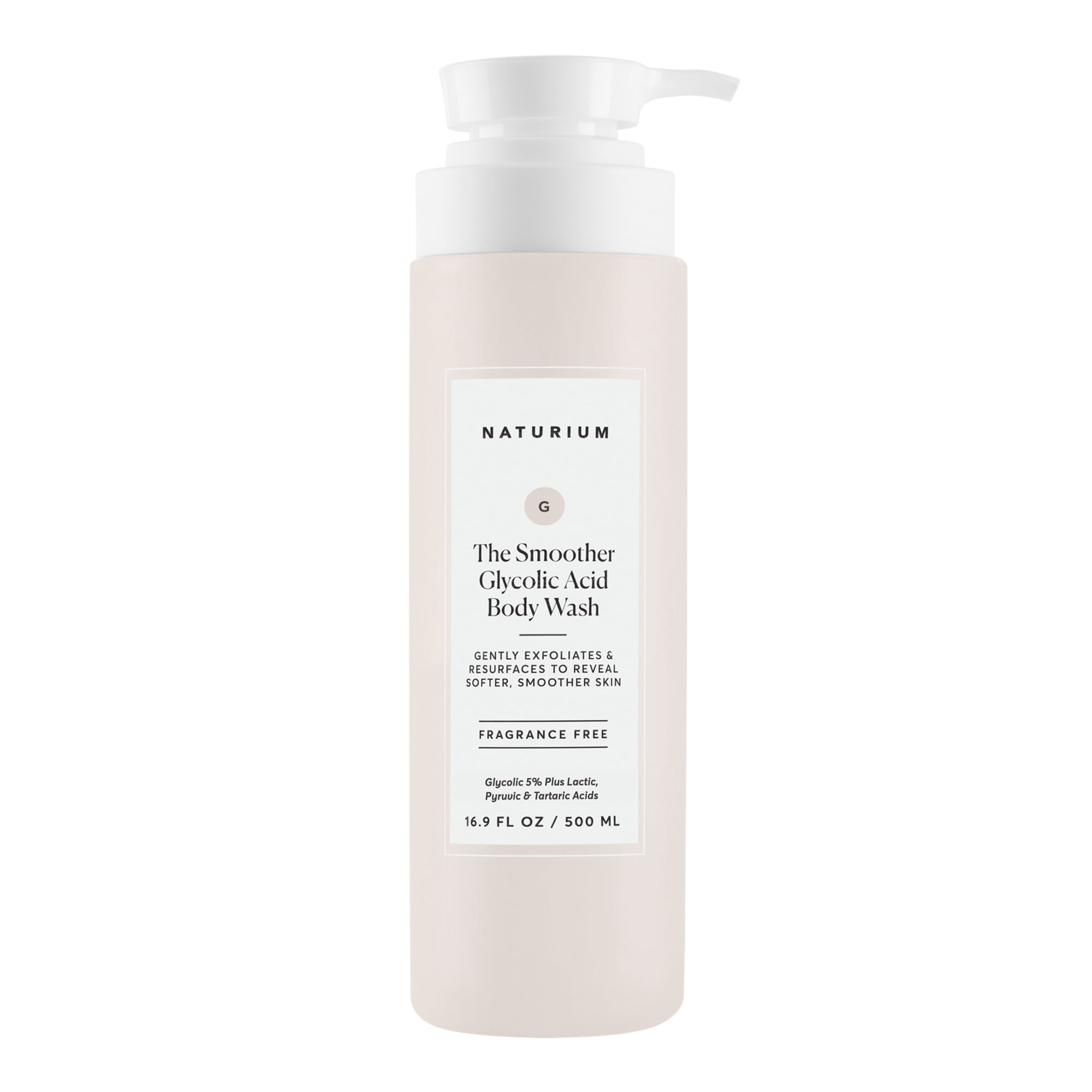 Naturium The Smoother Glycolic Acid Exfoliating Body Wash, Soft Smoothing Cleanser, 16.9 fl oz