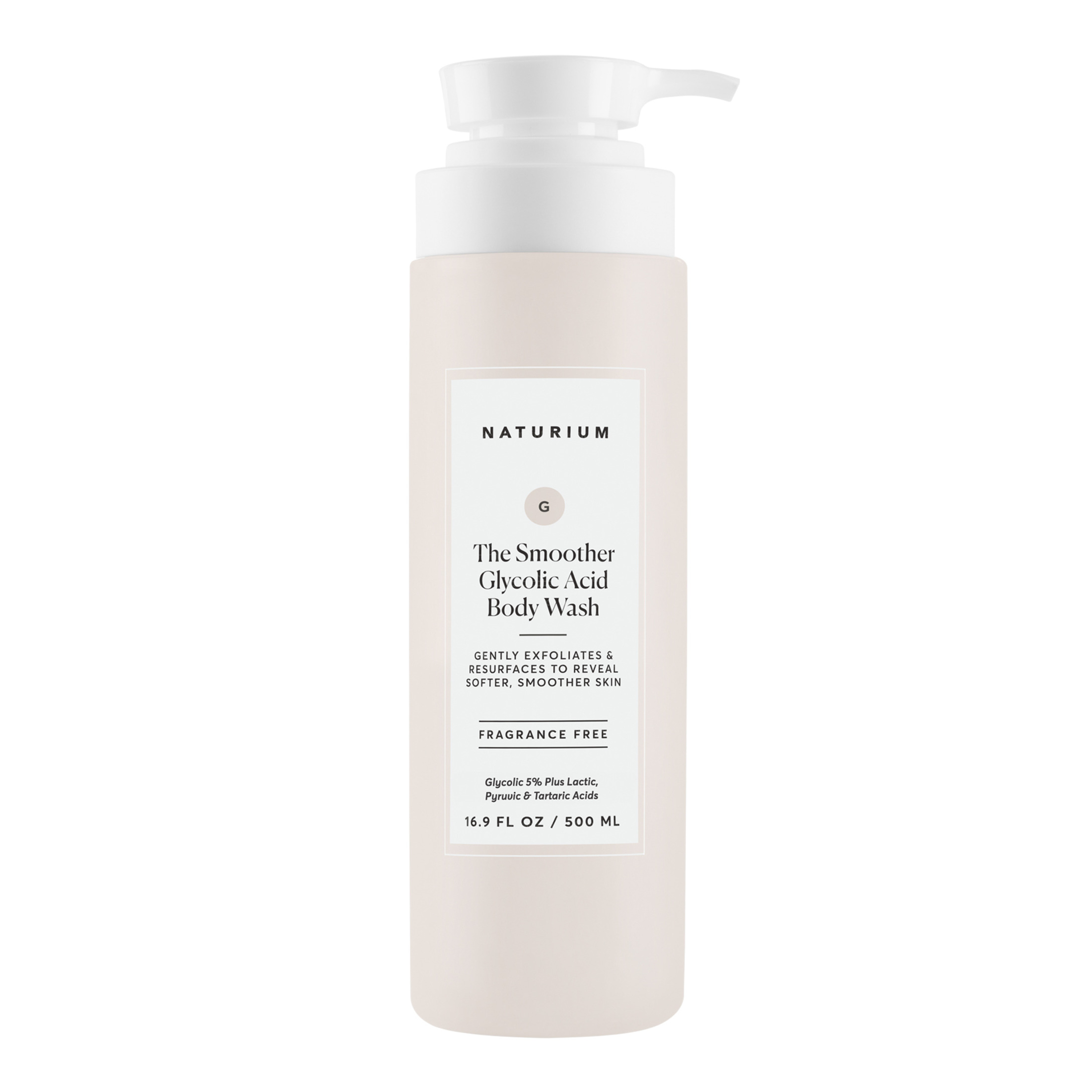 Naturium The Smoother Glycolic Acid Exfoliating Body Wash, Soft Smoothing Cleanser, 16.9 fl oz