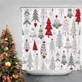 thumbnail image 5 of Merry Christmas Shower Curtain Winter Christmas Tree with Snowflake Waterproof Bath Curtain for Bathroom Xmas Holiday Bathroom Decorations with Hooks 72x72 Inch, 5 of 6