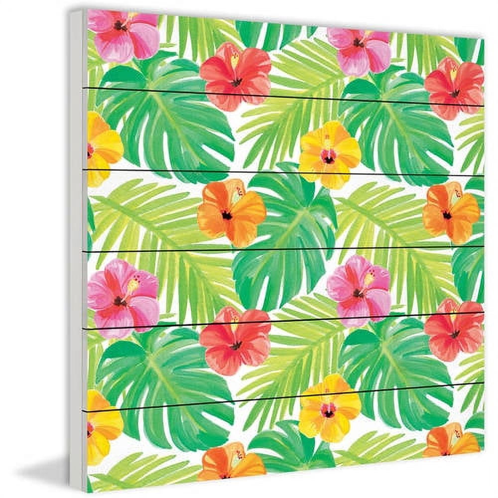 Marmont Hill "Tropical Pattern" by Molly Rosner Painting Print on White Wood