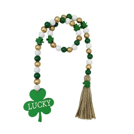 

Irish Festival Wood Beads St. s Day Lucky Tassel Beads Pendant Party DIY Wood Beads