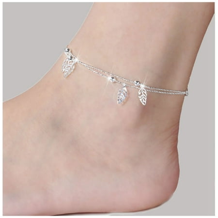 Foot Jewelry Anklet Generic Sexy Women Bead Silver Ankle Chain Anklet Bracelet Foot Jewelry Sandal Beach ()