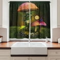 thumbnail image 2 of Ambesonne Fantasy Kitchen Curtains, Giant Mushroom and Elve, 55"x45", Green Coral, 2 of 3