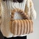 thumbnail image 1 of Bolso de muñeca esponjoso para mujer, monedero pequeño de gran capacidad, informal para otoño e invierno, 1 of 6