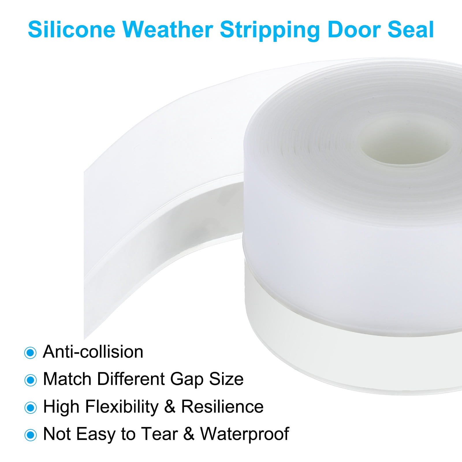 Unique Bargains Silicone Self-Adhesive Dustproof Waterproof Weather Stripping Clear 45mm