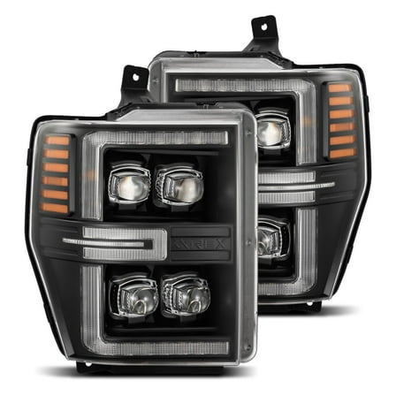 AlphaRex 08-10 Ford Super Duty/Excursion NOVA-Series LED Projector Headlights Black