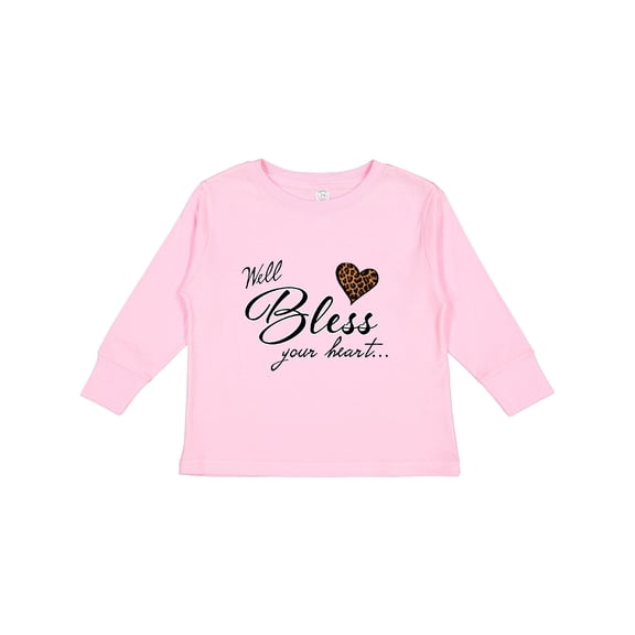 Inktastic Well Bless Your Heart with Leopard Print Boys or Girls Long Sleeve Toddler T-Shirt