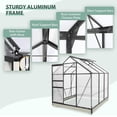 thumbnail image 3 of Towallmark 6x6x7 Outdoor Walk-in Hobby Greenhouse with Adjustable Roof Vent and Rain Gutter, Base and Anchor, Polycarbonate Aluminum Green House for Backyard Garden, 3 of 9