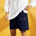 thumbnail image 6 of WMTBSRSW Womens Lightweight Hiking Cargo Shorts Casual Straight Leg Pull on Shorts for Running Athletic Camping Travel Golf with Pockets Navy XX-Large, 6 of 8