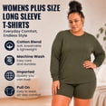 thumbnail image 2 of BILLIONHATS Womens Long ize Long Sleeve Oversized T-Shirts, Cotton Casual Fit Sleeved Tees Tops – Baggy Style Bulk Wholesale Tshirt Packs (6 Pack Assorted, Size-XX-Large), 2 of 7