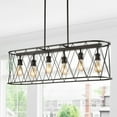 thumbnail image 4 of JONATHAN Y Marion 37.75" 6-Light Adjustable Iron Farmhouse Rustic LED Dimmable Pendant, Oil Rubbed Bronze, 4 of 8